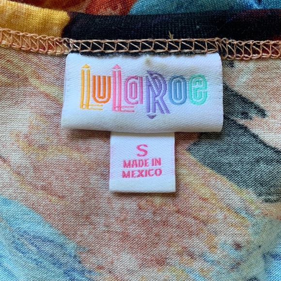 LulaRoe Abstract Watercolor Pattern Tunic Style Tee - Picture 7 of 10